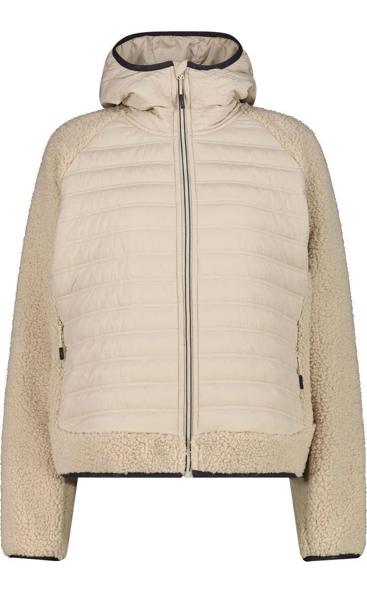 WOMAN JACKET HYBRID FIX HOOD