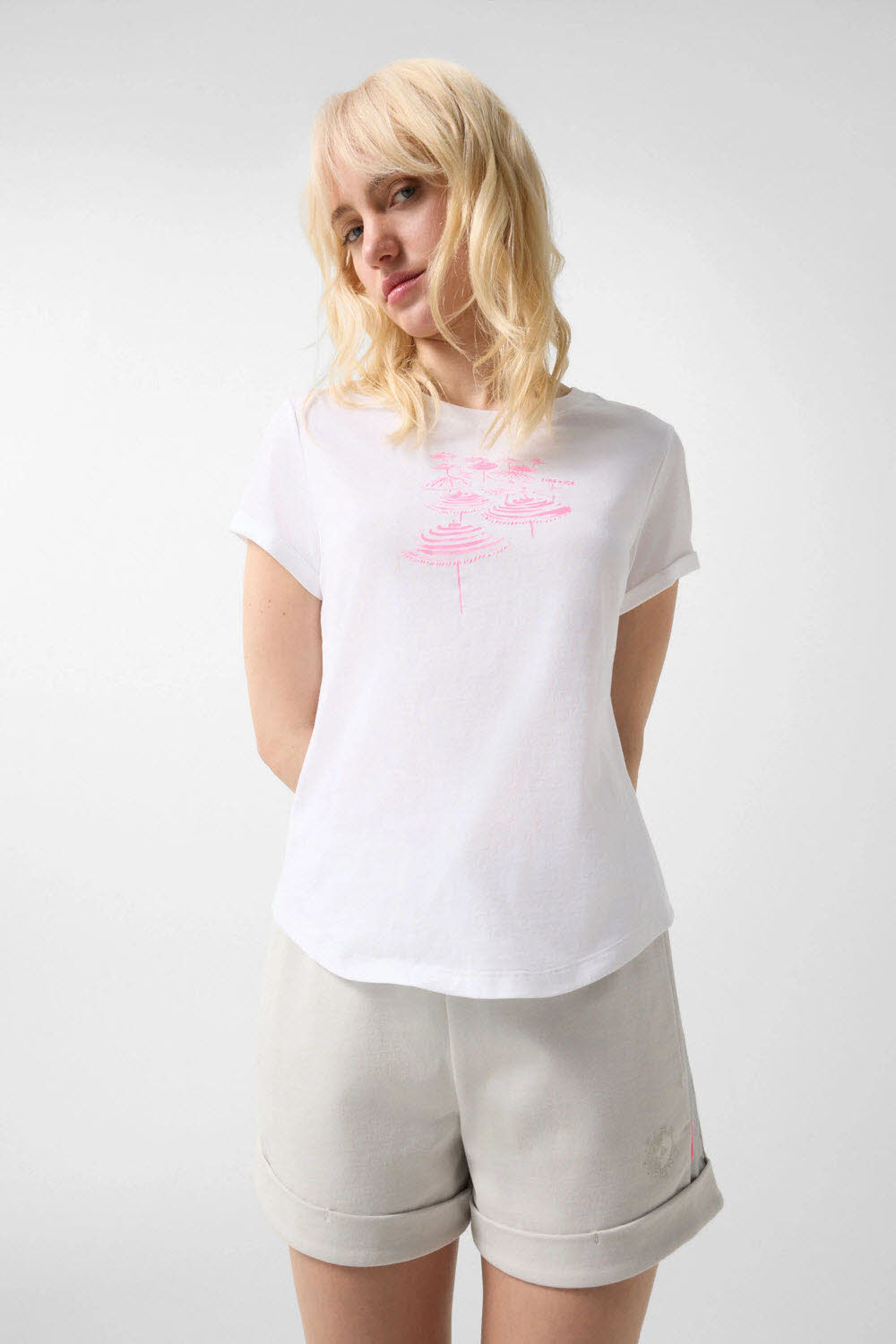 Fire+Ice T-Shirt Debra in Weiß/Pink Damen
